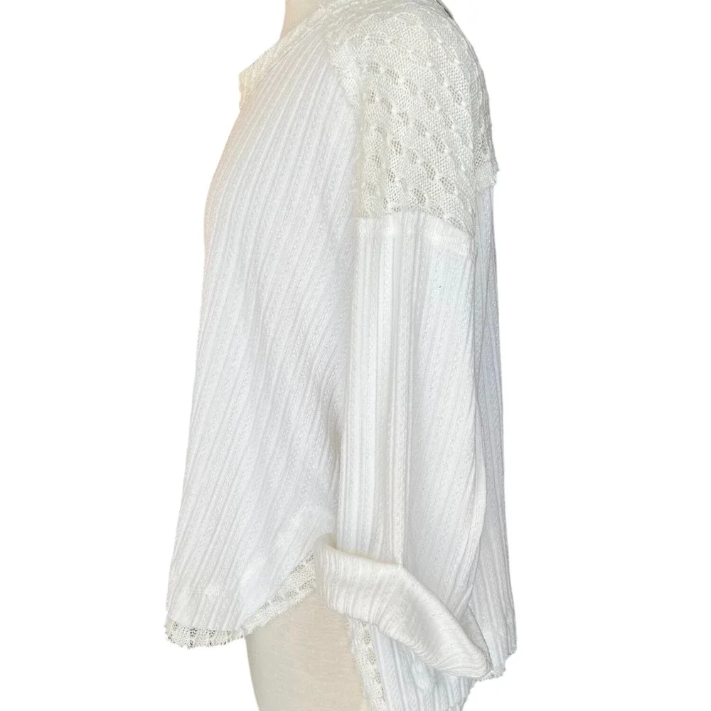 Miss Me White Knit 3/4 Sleeve Womens‎ XS